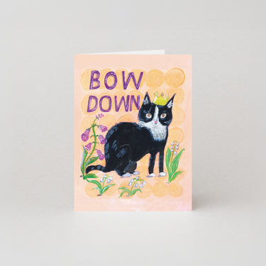 Bowdown - Mini Greetings Card by Moggshop