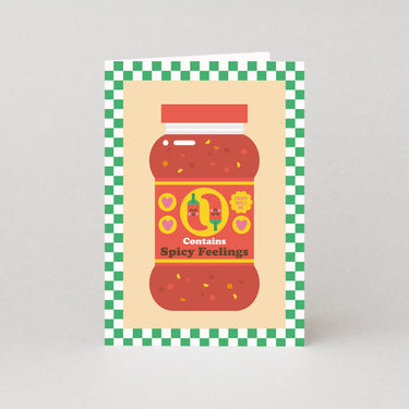 Contains Spicy Feelings (Chilli Oil) - Valentines Card