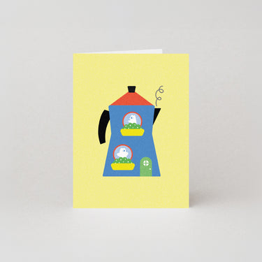 Coffee Time - Mini Greetings Card by Beth Mazuryk