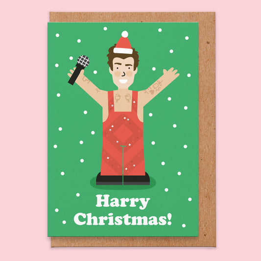 Christmas card with an illustration of  pop star