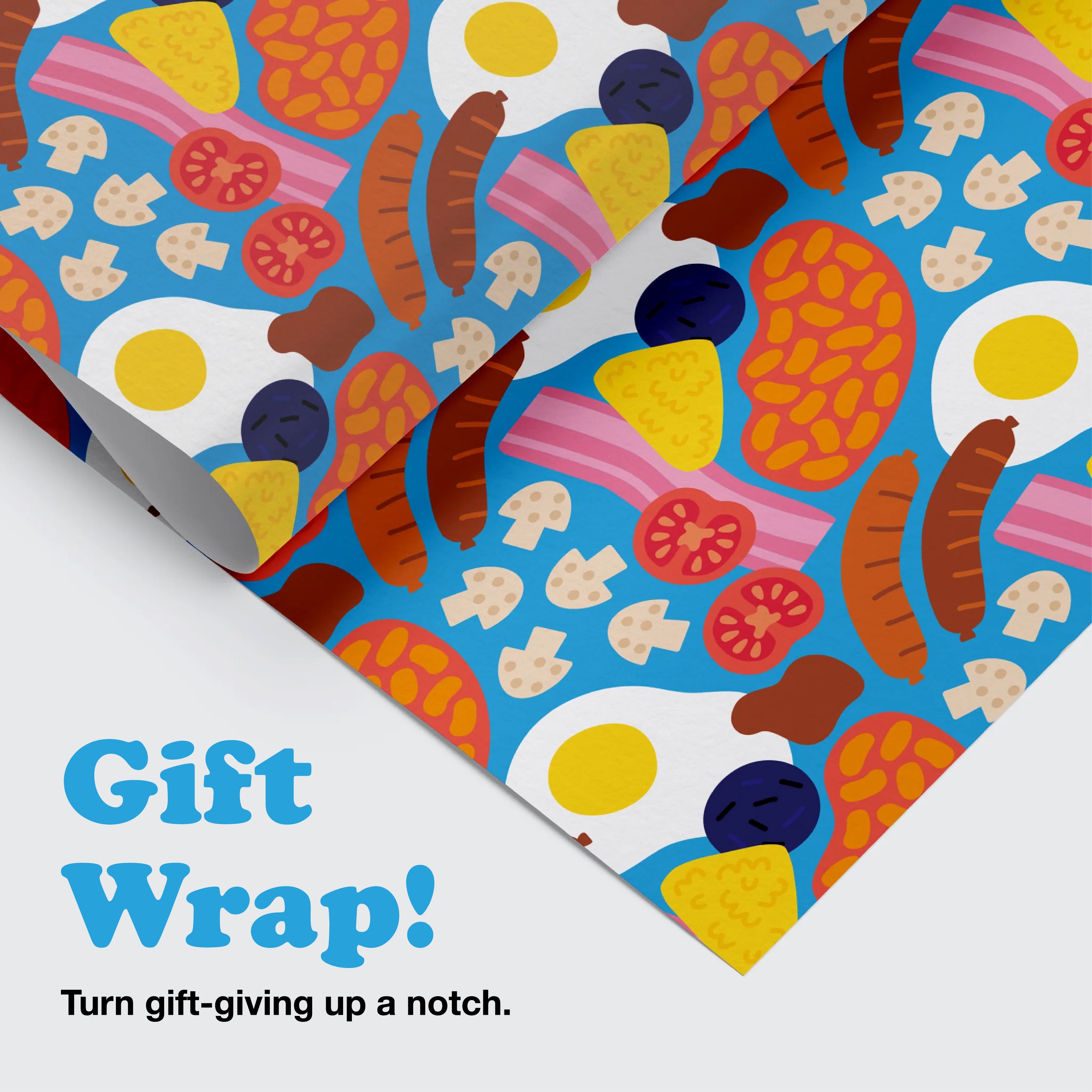 image of full English breakfast wrapping paper