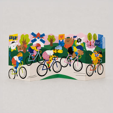 Le Tour Cycling Big Concertina Card by Isa Pirracas