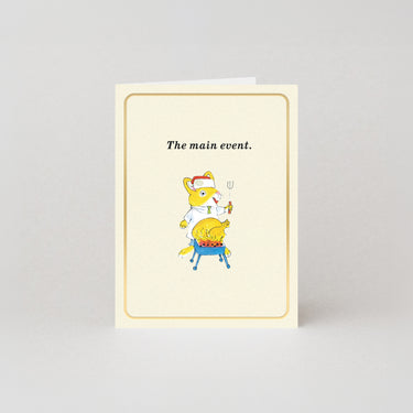 The Main Event - Gold Foil - Mini Christmas Card by Richard Scarry