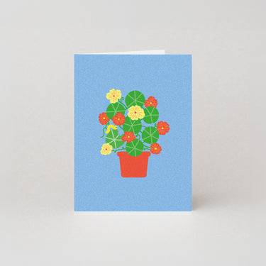 Nasturtium - Mini Greetings Card by Beth Mazuryk