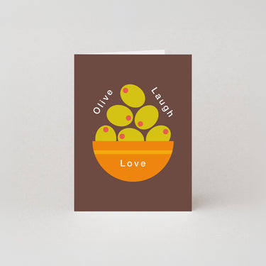 Olive Laugh Love - Mini Greetings Card