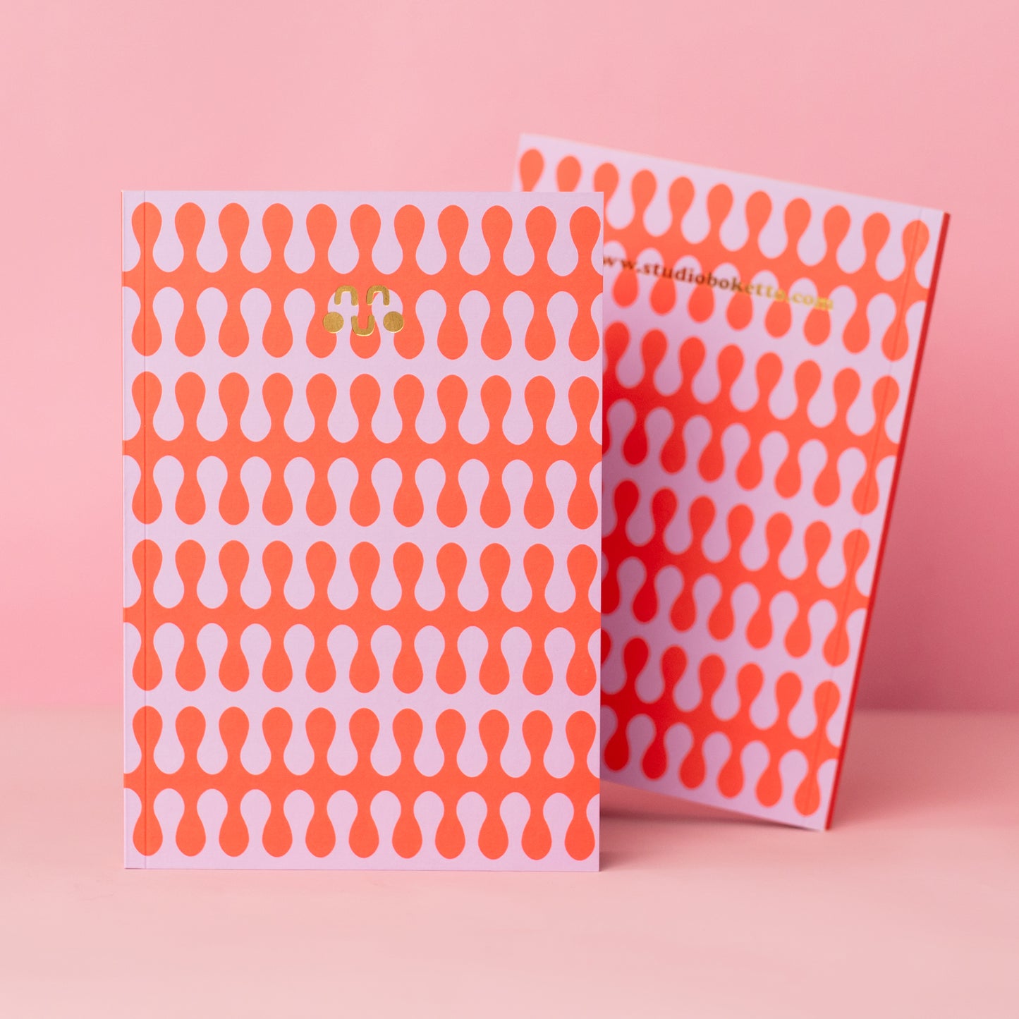 a5 notebook with trippy pattern made by studio boketto