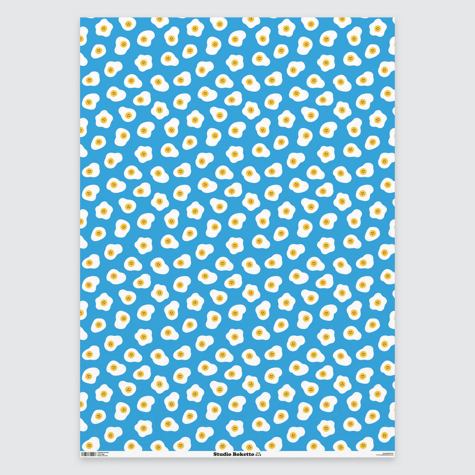 flat sheet of wrapping paper with eggs design and pattern
