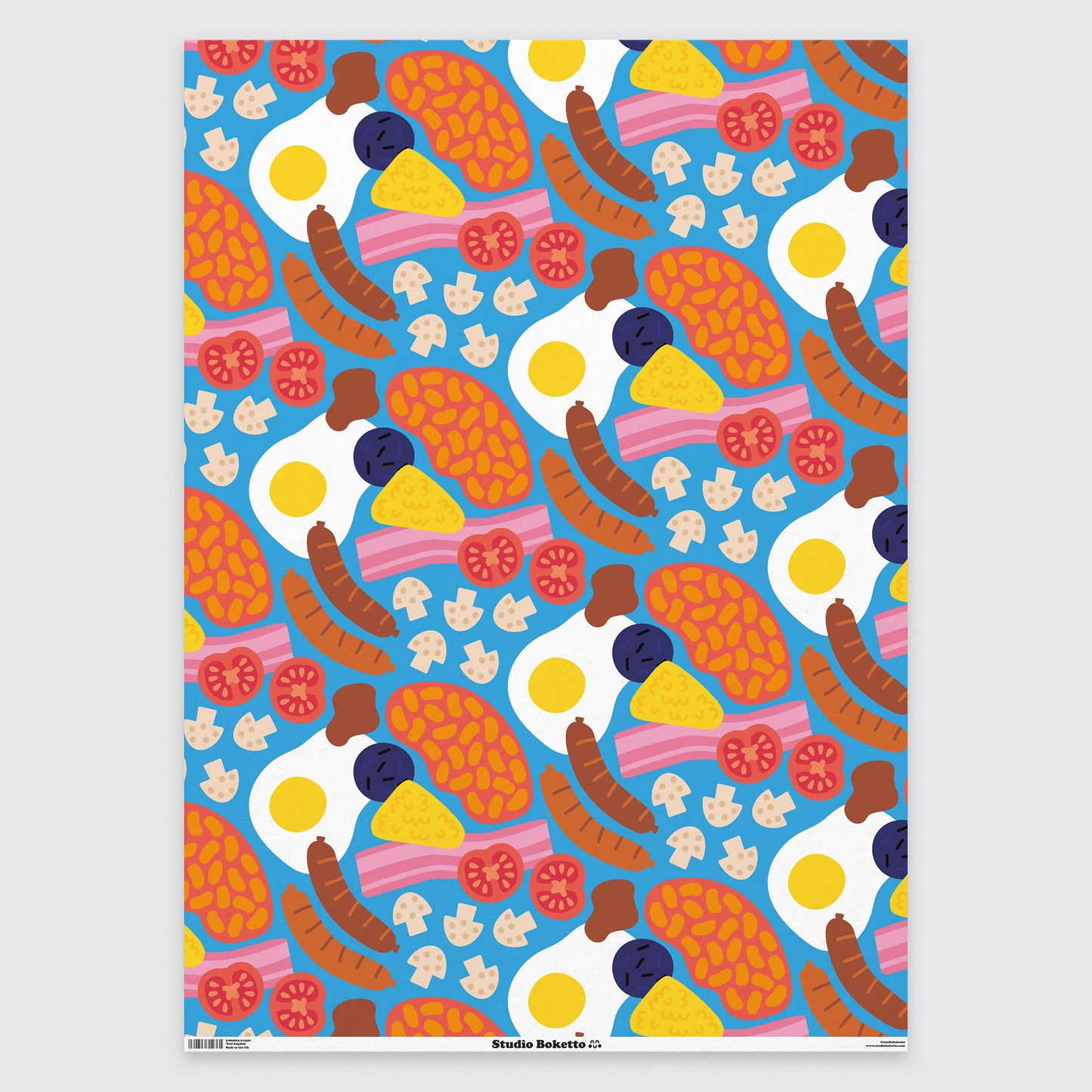 Full English Breakfast Pattern Gift Wrap