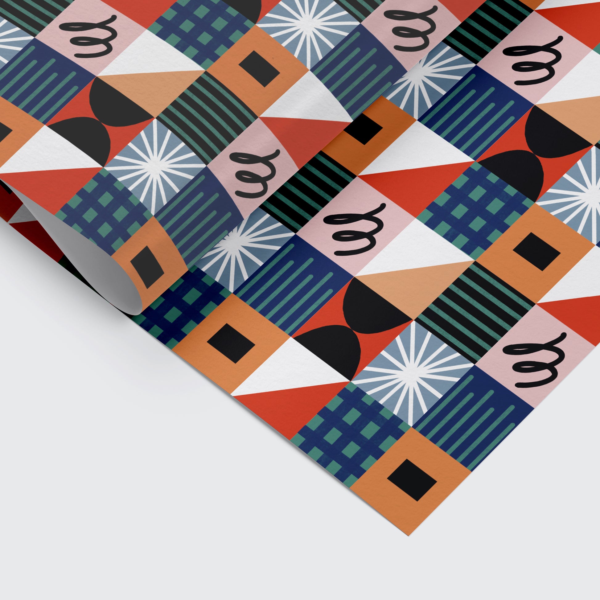 wrapping paper with geometric patterns on it