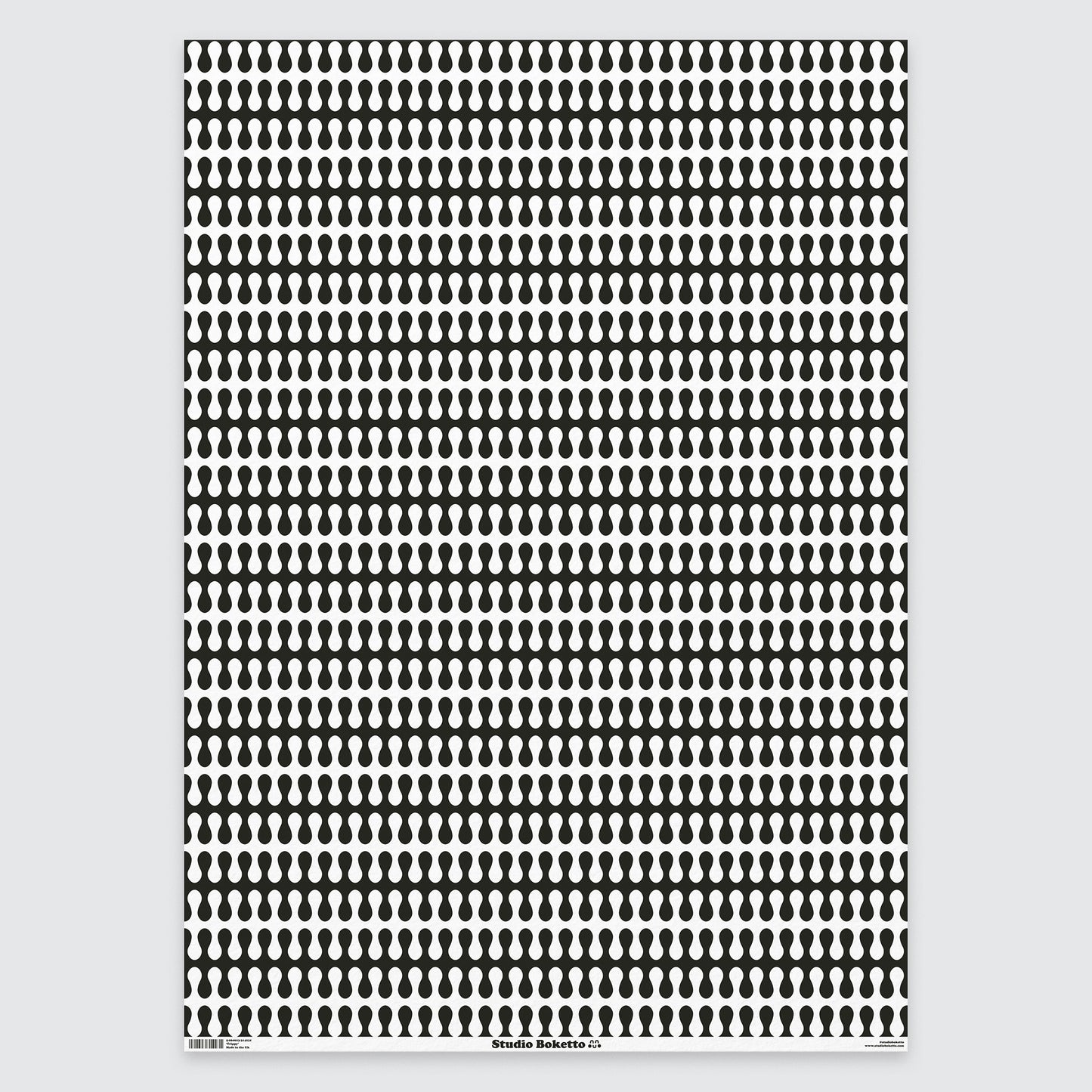 Trippy Pattern Gift Wrap - Mono
