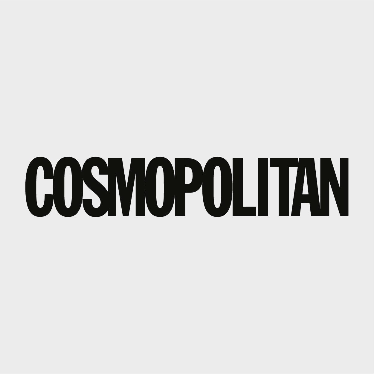 black cosmopolitan logo on white background