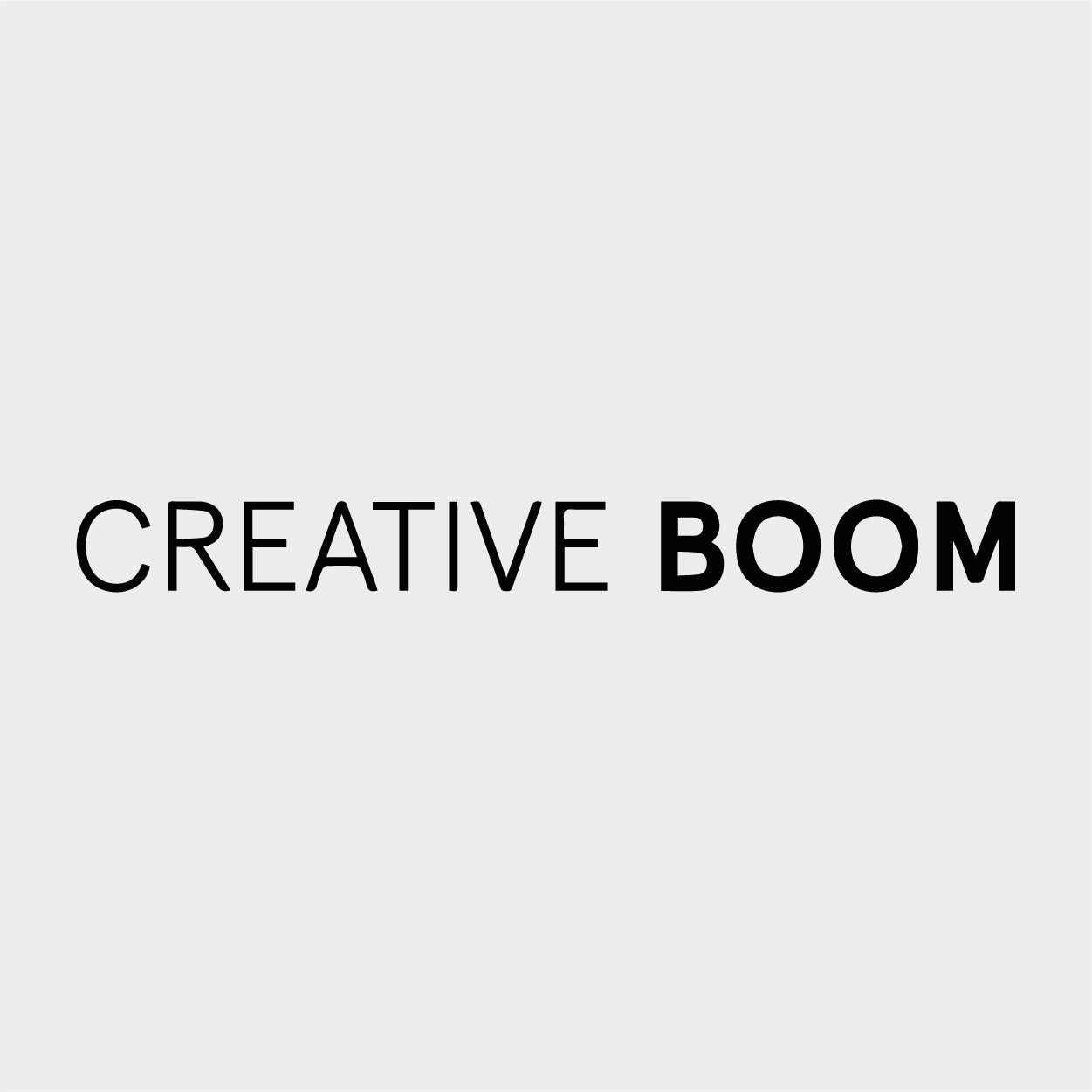 black creative boom on white background