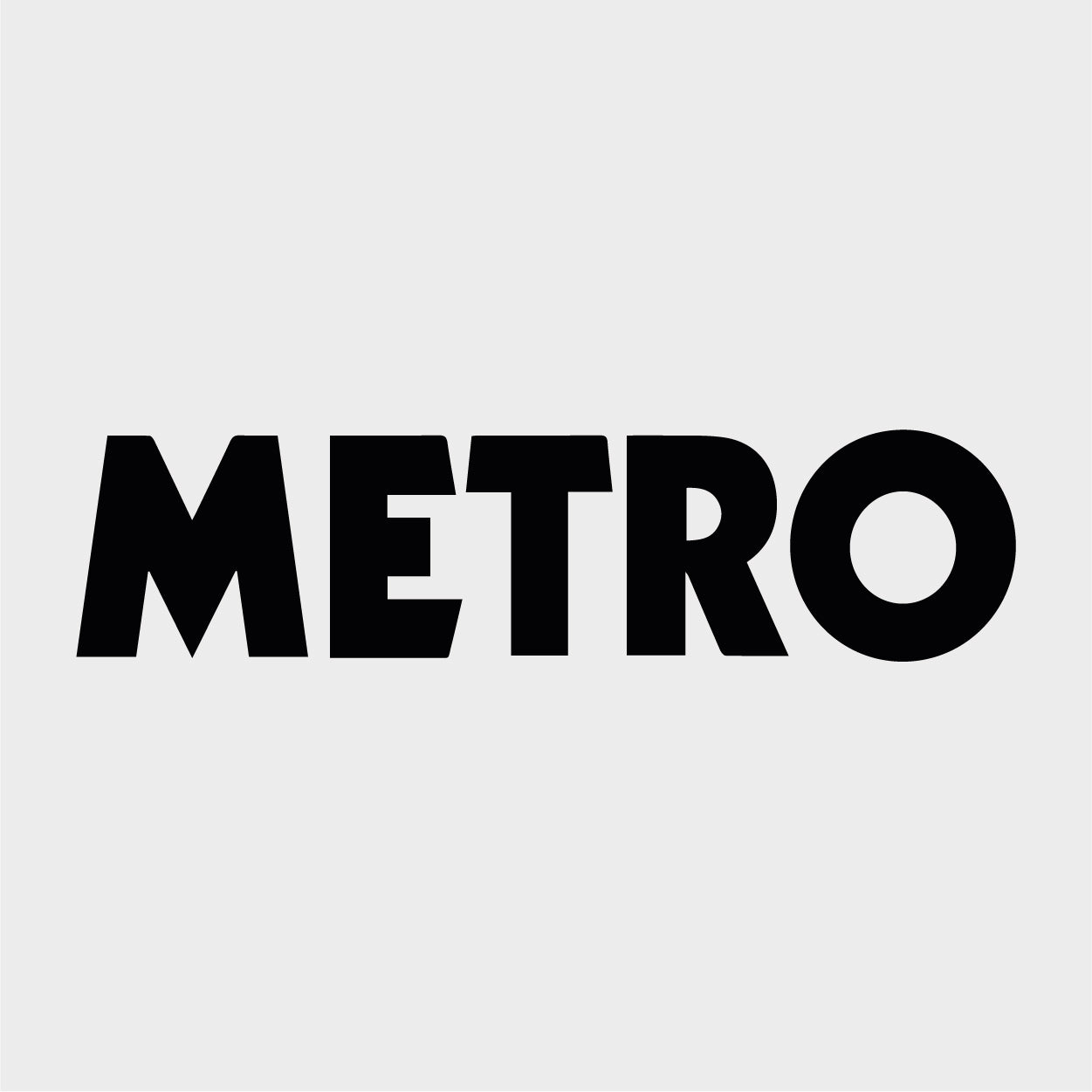 black metro logo on white background