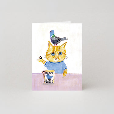 Birdseed - Mini Greetings Card by Moggshop