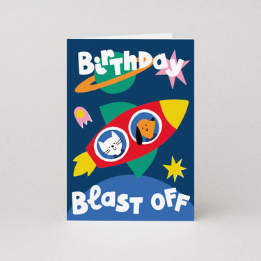 Blast Off Birthday Card by Isa Pirracas