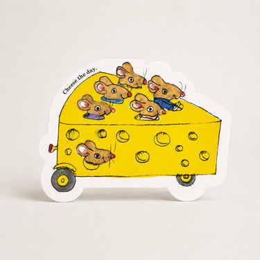 Cheese Mouse Car - Die-cut card by Richard Scarry