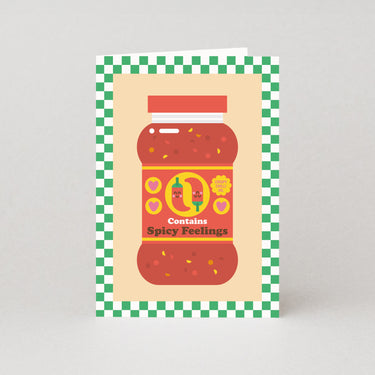 Contains Spicy Feelings (Chilli Oil) - Valentines Card