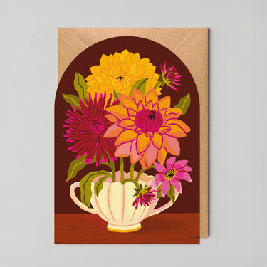 Dahlias by Edyta Demerit - Art Card