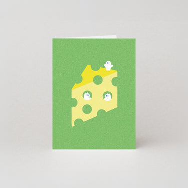 Emmental Cheese - Mini Greetings Card by Beth Mazuryk