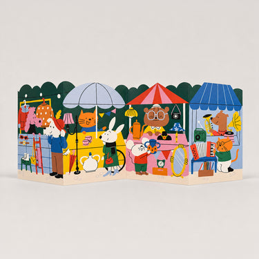 Flea Market Big Concertina Card by Isa Pirracas