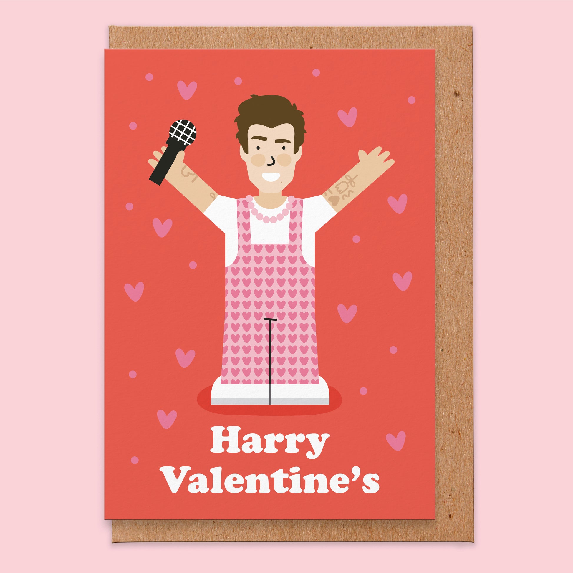 Valentine's card with an illustration of pop star.