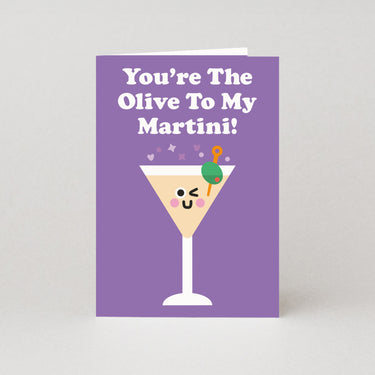 You're The Olive To My Martini - Valentines Card