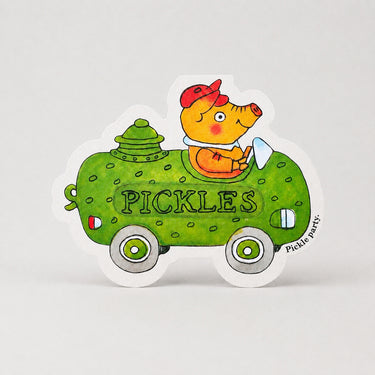 Pickle Pig Car - Die-cut card by Richard Scarry