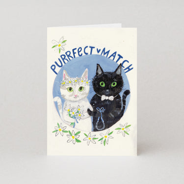 Purrfect Match - Greetings Card by Moggshop