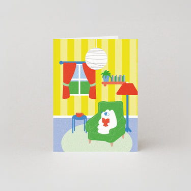 Reading - Mini Greetings Card by Beth Mazuryk