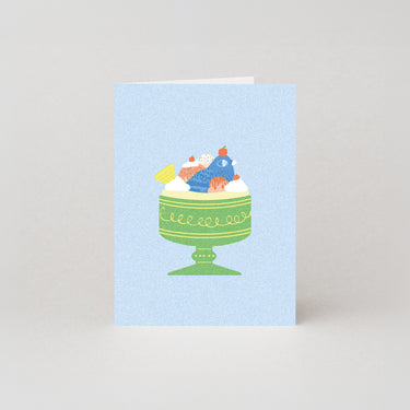 Lazy Sundae - Mini Greetings Card by Beth Mazuryk