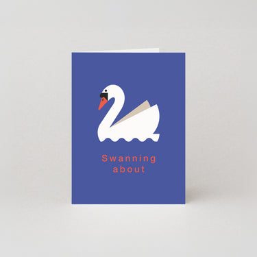 Swanning About - Mini Greetings Card
