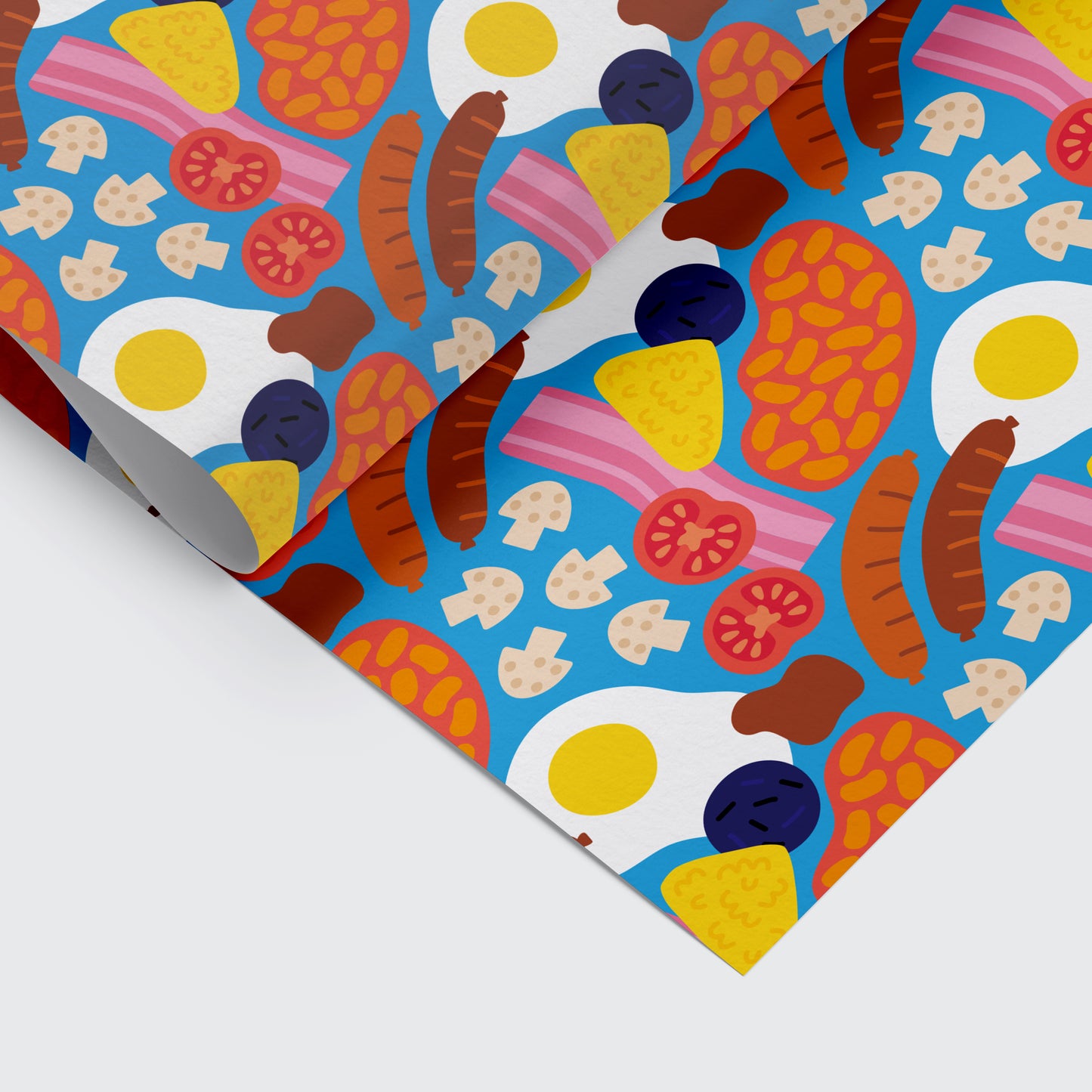 Full English Breakfast Pattern Gift Wrap