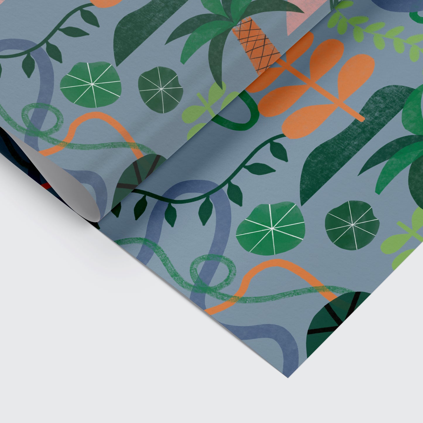 wrapping paper with jungle pattern on it