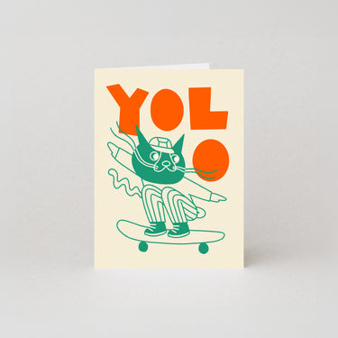 YOLO - Mini Greetings Card by Isa Pirracas