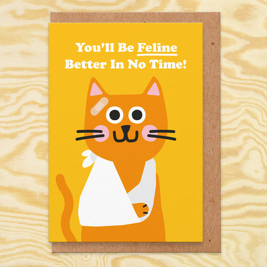 Feline Fine Get Well Card
